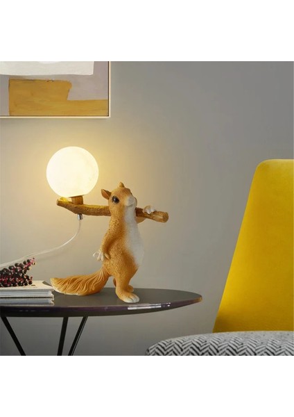 Başucu Lambası Çocuk Lambası Oturma Odası Yatak Odası Dekoratif Işık Fikstür Sevimli Dekoratif Sincap Lambası (Yurt Dışından) indirimleri