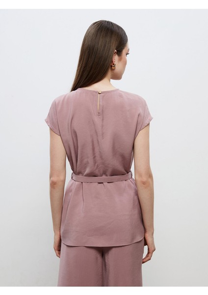 Yeni Sezon Bisiklet Yaka Beli Kemerli Bluz fırsatları