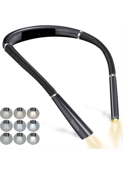 LED Boyun Okuma Işıkları, Şarj Edilebilir Kitap Işığı Okuma Için, Silikon Kollar Boyun Işıkları Çalışma-Siyah Için Okuma Lambası (Yurt Dışından)