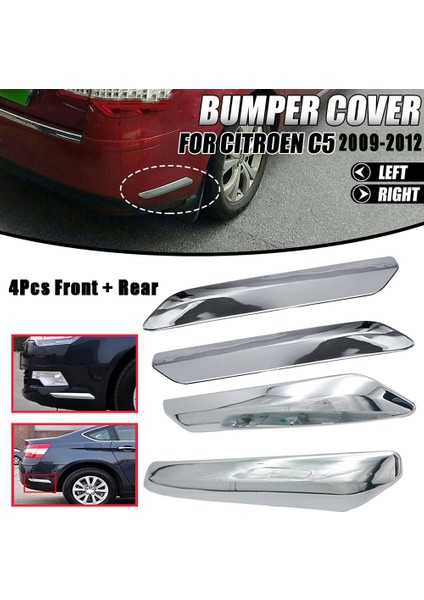 4pcs/set Araba Ön+Arka Tampon Şerit Kapağı Citroen C5 Için Krom Dekorasyonu C5 2009 2011 2011 2012 2012 (Yurt Dışından) fiyatları