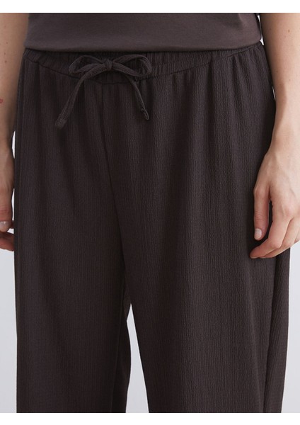 Yeni Sezon Beli Lastikli Dokulu Kadın Pantolon modelleri