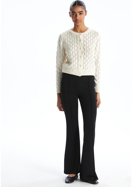 Yeni Sezon Bisiklet Yaka Ajurlu Kadın Triko Hırka modelleri