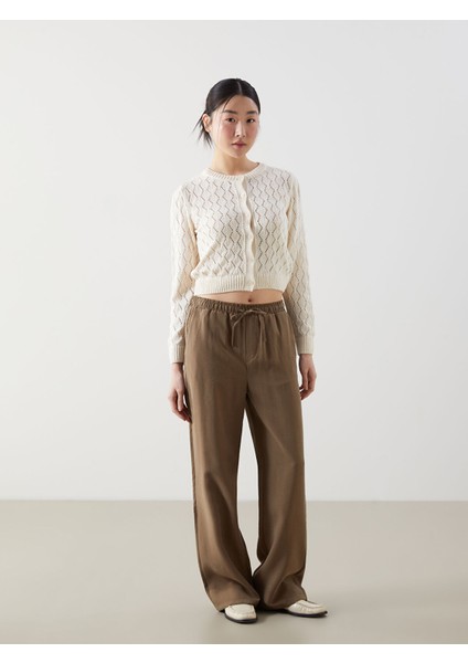 Yeni Sezon Bisiklet Yaka Ajurlu Kadın Triko Hırka fırsatları