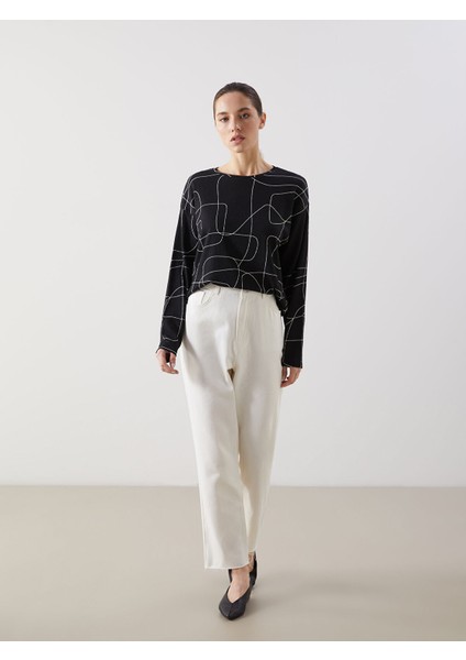 Yeni Sezon Bisiklet Yaka Desenli Oversize Kadın Tişört fiyatları