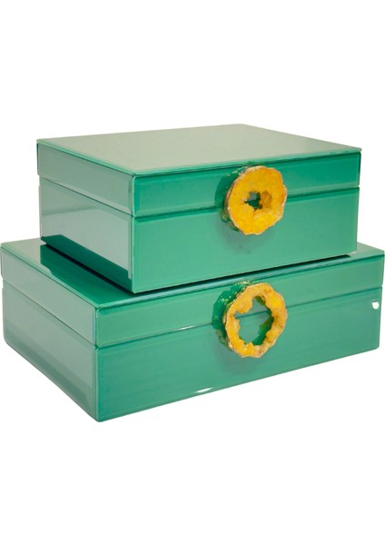 Yeşil Doğal Taşlı Cam Takı Kutusu fiyatları