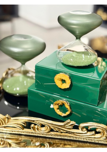 Yeşil Doğal Taşlı Cam Takı Kutusu fırsatları