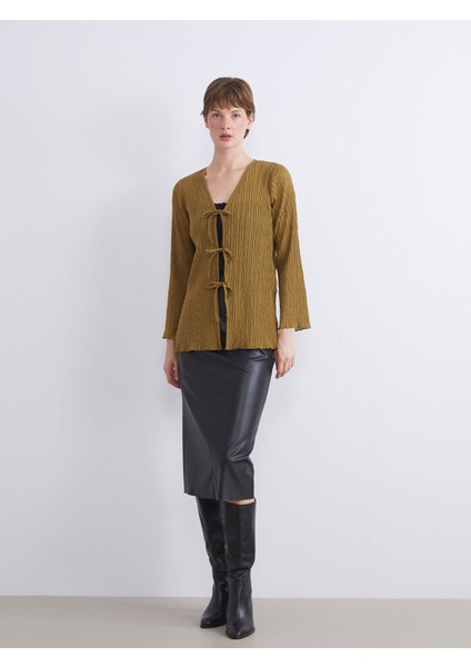 Yeni Sezon V Yaka Dokulu Kadın Hırka fiyatları