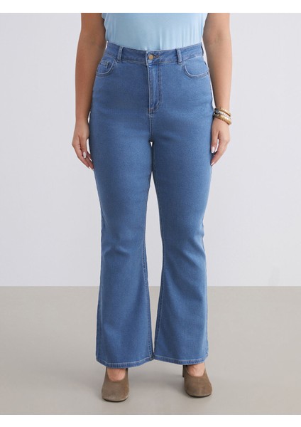 Yeni Sezon Büyük Beden Flare Kadın Jean Pantolon fiyatları