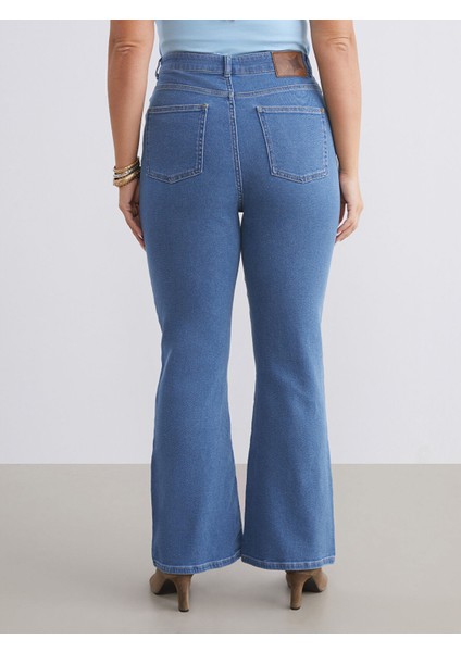 Yeni Sezon Büyük Beden Flare Kadın Jean Pantolon indirimleri