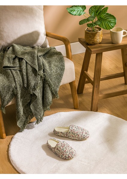 Yeni Sezon Çiçek Desenli Kadın Ev Terliği