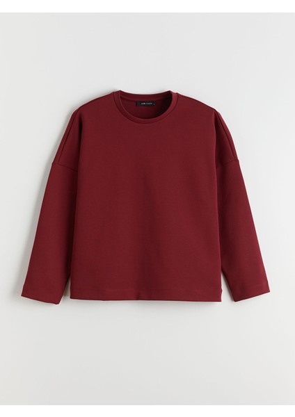 Yeni Sezon Bisiklet Yaka Kadın Sweatshirt