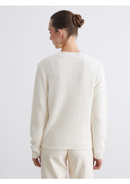 Yeni Sezon Bisiklet Yaka Kendinden Desenli Kadın Triko Hırka fırsatları