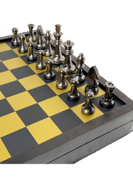 Gold & Antrasit Döküm Taşlı Kutulu Satranç Seti fiyatları