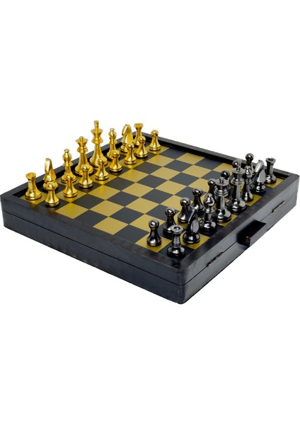 Gold & Antrasit Döküm Taşlı Kutulu Satranç Seti fırsatları