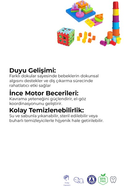 Sevimli Kule & Bultak Küp & Geometrik Şekiller Eğlence Gelişim Kombinasyonu 3 Lü modelleri