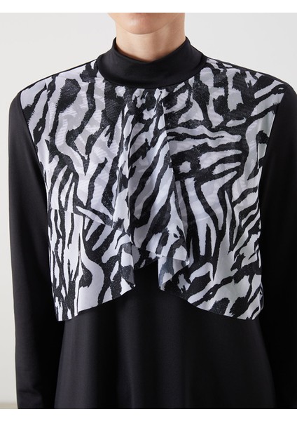 Yeni Sezon Dik Yaka Desenli Kadın Tesettür Mayo Takımı modelleri