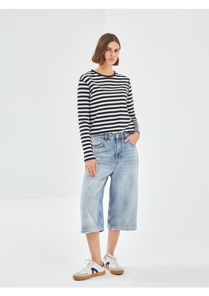Yeni Sezon Bisiklet Yaka Çizgili Uzun Kollu Kadın Tişört fiyatları