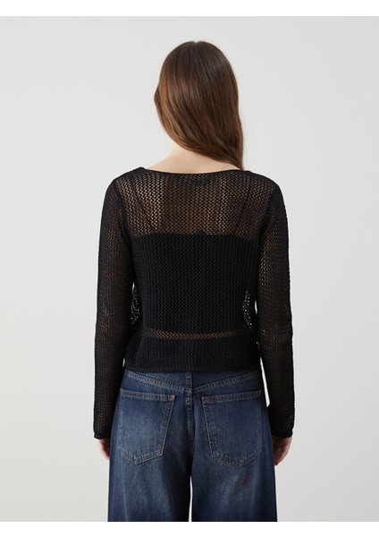 Yeni Sezon Kayık Yaka Ajurlu Kadın Triko Hırka fırsatları