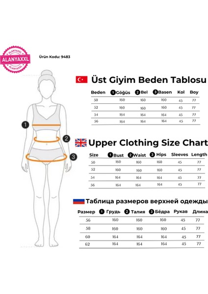Kadın Büyük Beden Beyaz Şeritli Siyah Spor Şık Bluz