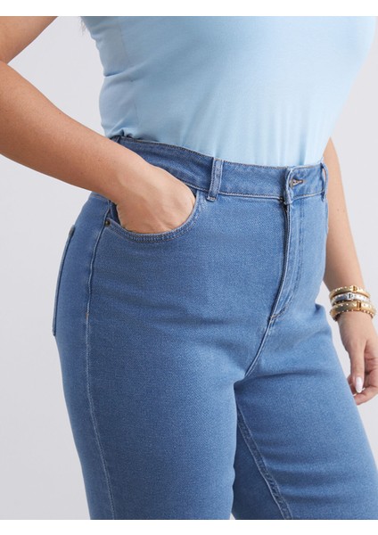 Yeni Sezon Büyük Beden Flare Kadın Jean Pantolon modelleri