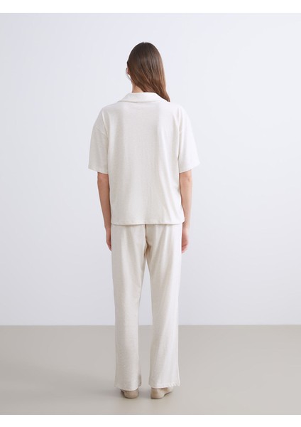 Yeni Sezon Gömlek Yaka Ayı Baskılı Kadın Pijama Takımı fırsatları