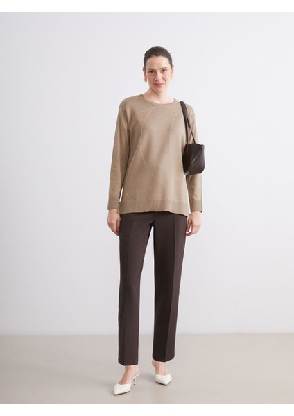 Yeni Sezon Bisiklet Yaka Desenli Kadın Triko Kazak fiyatları