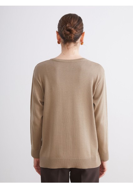 Yeni Sezon Bisiklet Yaka Desenli Kadın Triko Kazak fırsatları