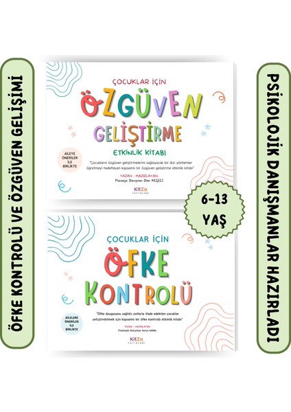 İki Kitaplı Set-Çocuklar Için Öfke Kontrolü Etkinlik Kitabı ve Çocuklar Için Özgüven Geliştirme Etkinlik Kitabı Birarada