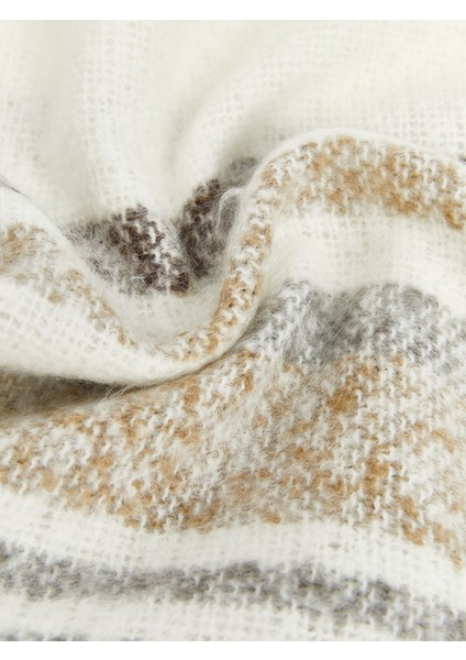 Yeni Sezon Çizgili Püsküllü Kadın Atkı indirimleri