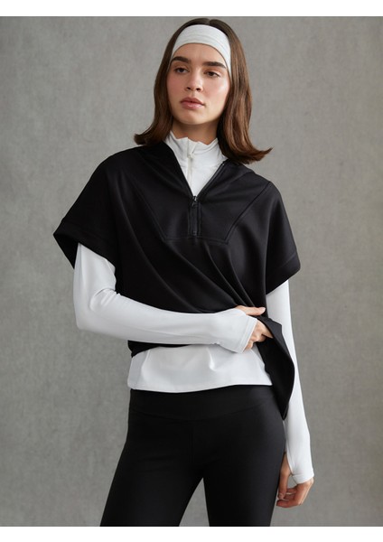 Yeni Sezon Fermuarlı Yaka Kadın Hoodie