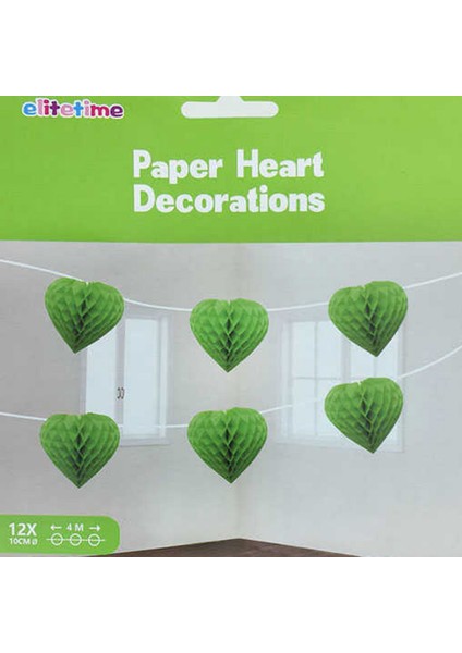 Doğum Günü Süsü Ponpon Kalpli Yeşil Pk:12