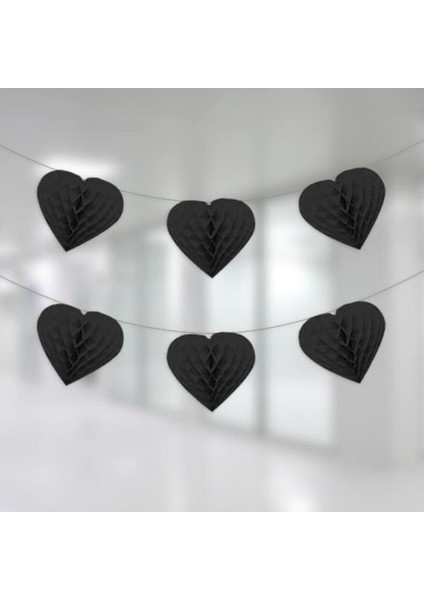 Doğum Günü Süsü Ponpon Kalpli Siyah Pk:12