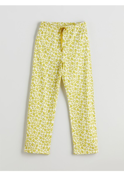 Yeni Sezon Beli Lastikli Desenli Kadın Pijama Altı