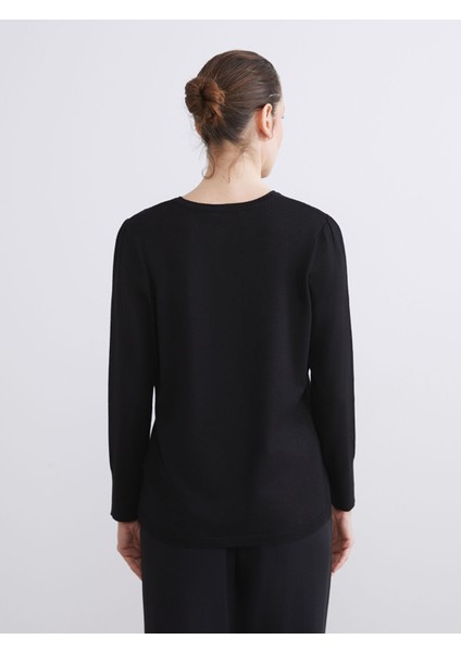 Yeni Sezon Bisiklet Yaka Taşlı Kadın Triko Kazak fırsatları