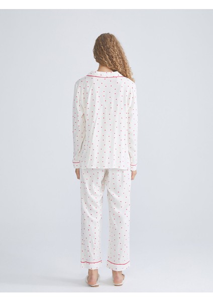 Yeni Sezon Gömlek Yaka Baskılı Kadın Pijama Takımı indirimleri