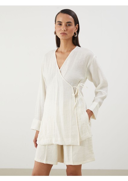 Yeni Sezon Kruvaze Yaka Dokulu Kadın Kimono