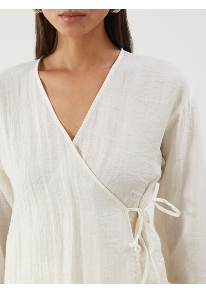 Yeni Sezon Kruvaze Yaka Dokulu Kadın Kimono modelleri