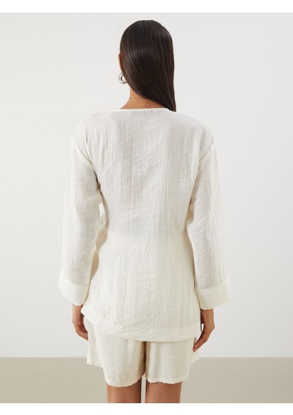 Yeni Sezon Kruvaze Yaka Dokulu Kadın Kimono fırsatları