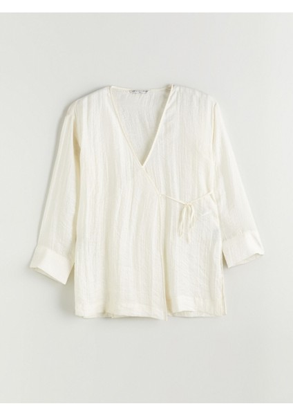 Yeni Sezon Kruvaze Yaka Dokulu Kadın Kimono indirimleri