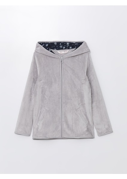 Yeni Sezon Kapüşonlu Düz Uzun Kollu Kadın Pelüş Pijama Üst indirimleri