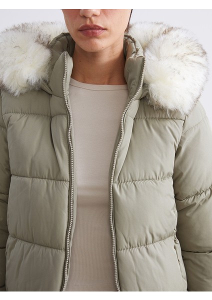 Yeni Sezon Kadın Kapüşonlu Düz Şişme Mont indirimleri