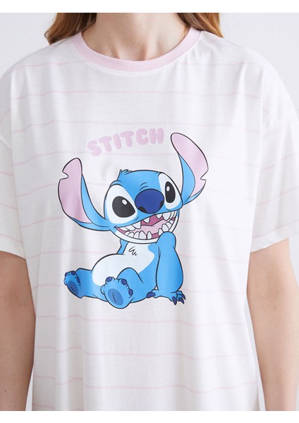 Yeni Sezon Bisiklet Yaka Stitch Baskılı Kadın Gecelik modelleri