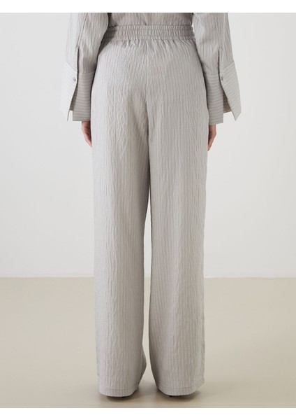 Yeni Sezon Beli Lastikli Çizgili Kadın Pantolon fırsatları