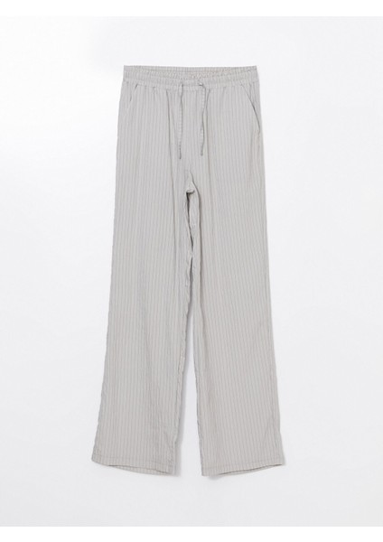 Yeni Sezon Beli Lastikli Çizgili Kadın Pantolon indirimleri