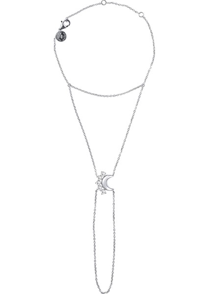 Gümüş Ay ve Kristal Taş Detaylı 925 Ayar Gümüş Şahmeran 157 indirimleri