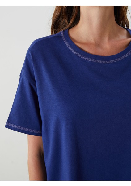 Yeni Sezon Bisiklet Yaka Baskılı Kadın Gecelik modelleri