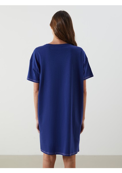 Yeni Sezon Bisiklet Yaka Baskılı Kadın Gecelik fırsatları