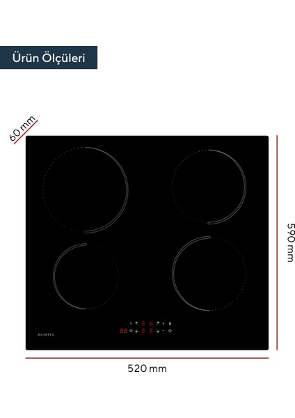 2'li Siyah İndüksiyonlu Ankastre Set (Fırın-Ocak)