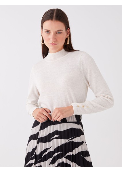 Yeni Sezon Yarım Balıkçı Yaka Kadın Triko Kazak