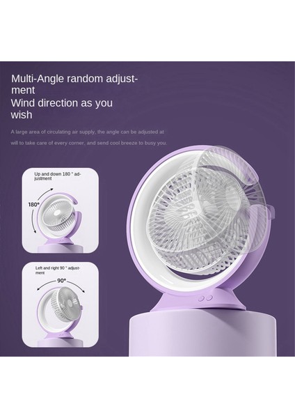 Masa Lambası Fan 2400MAH Masaüstü Koşucusu Işık Mini El Elektrik Fanı Pratik 3 Vitesli Fan, Mor (Yurt Dışından) indirimleri